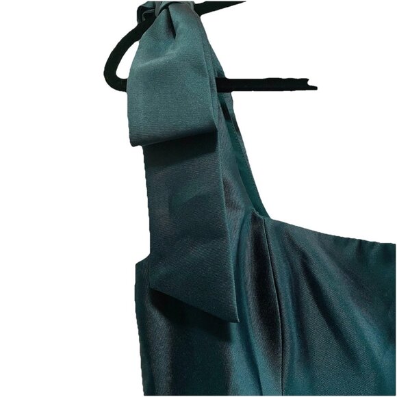 ALFRED SUNG Evergreen Satin Fit & Flare Maxi Dress Sz 8 NWT - Picture 7 of 8